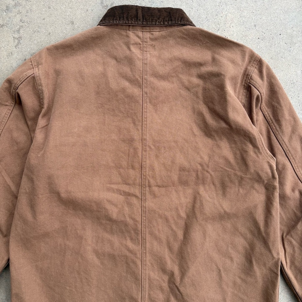 Line of Trade Carpenter Chore Coat Men's Large Ranch Tan Canvas Corduroy Collar - Picture 4 of 7